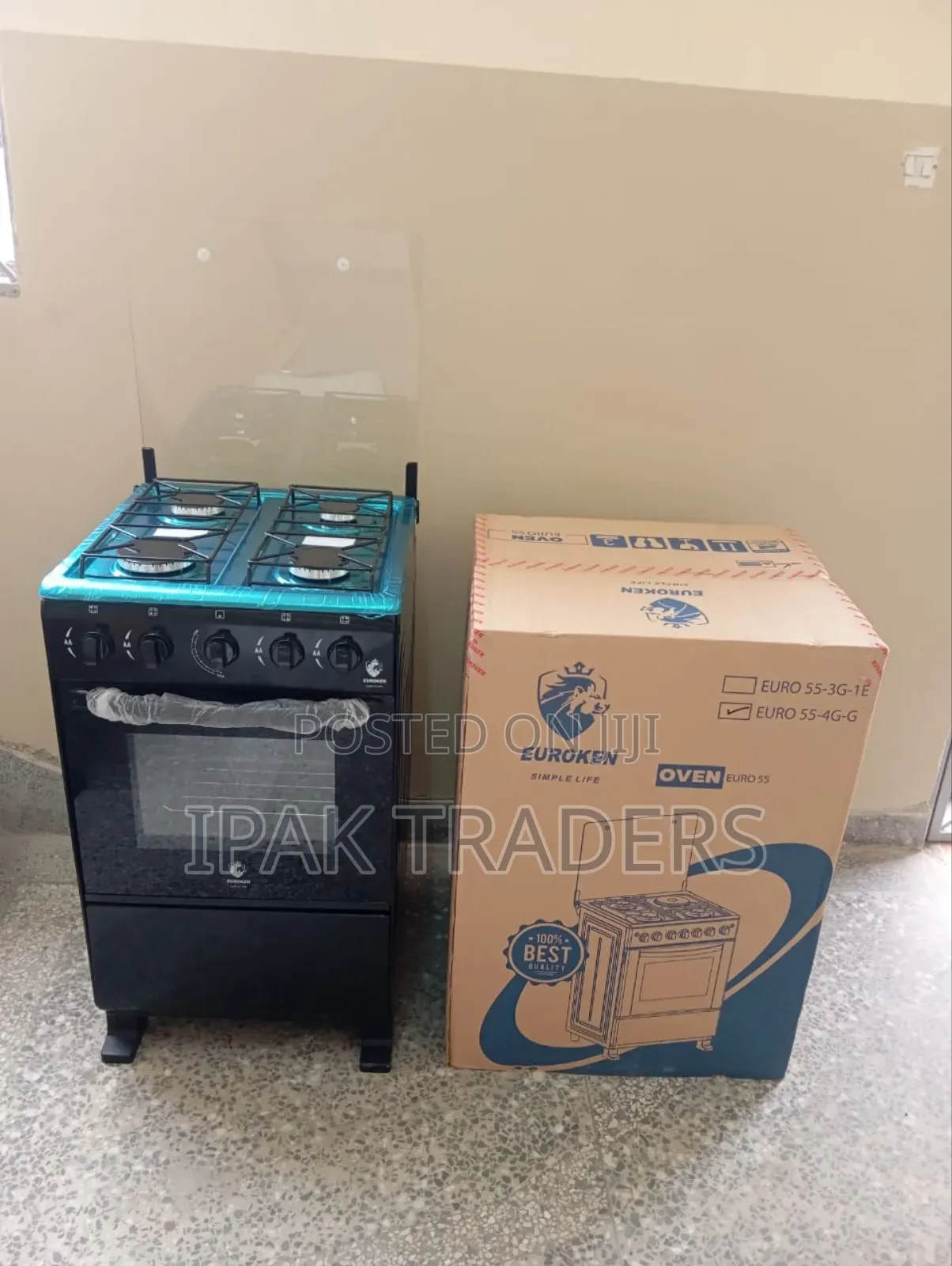 Full Euroken Standing Cooker With Gas Oven Cooker