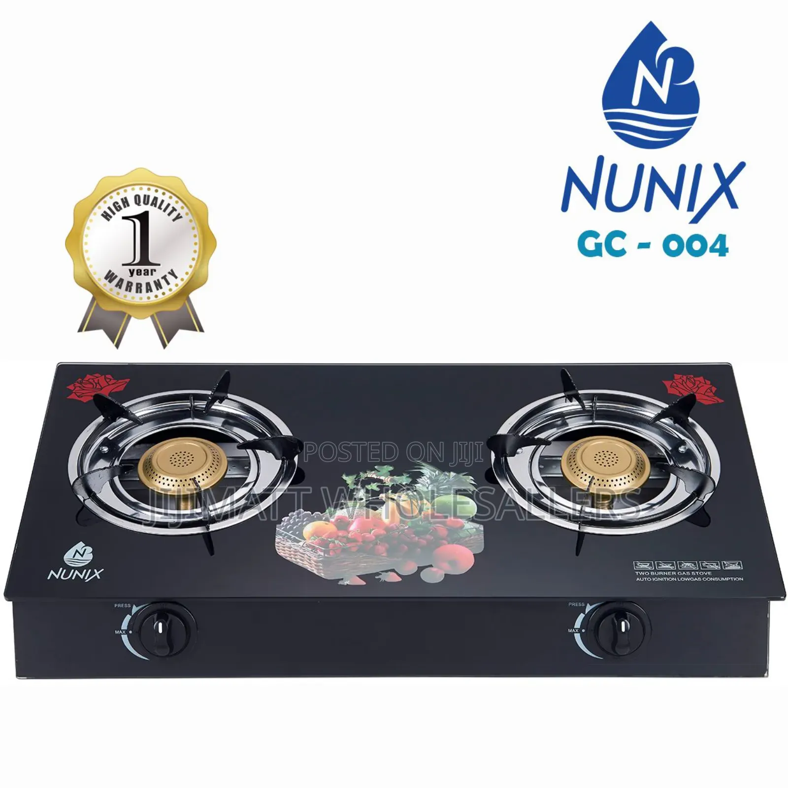 Nunix 2 Burner Glass Table Cooker