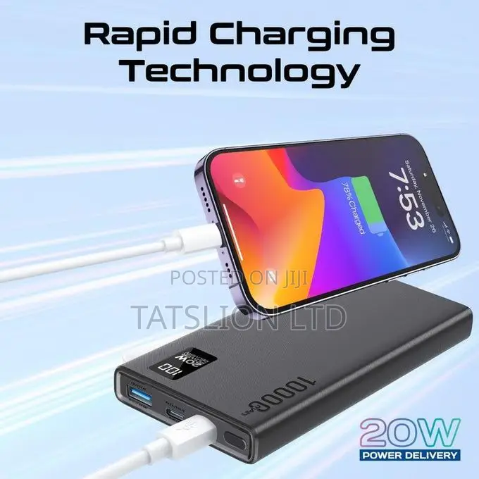 Promate 10000mah Smart Charging Power Bank With 20w