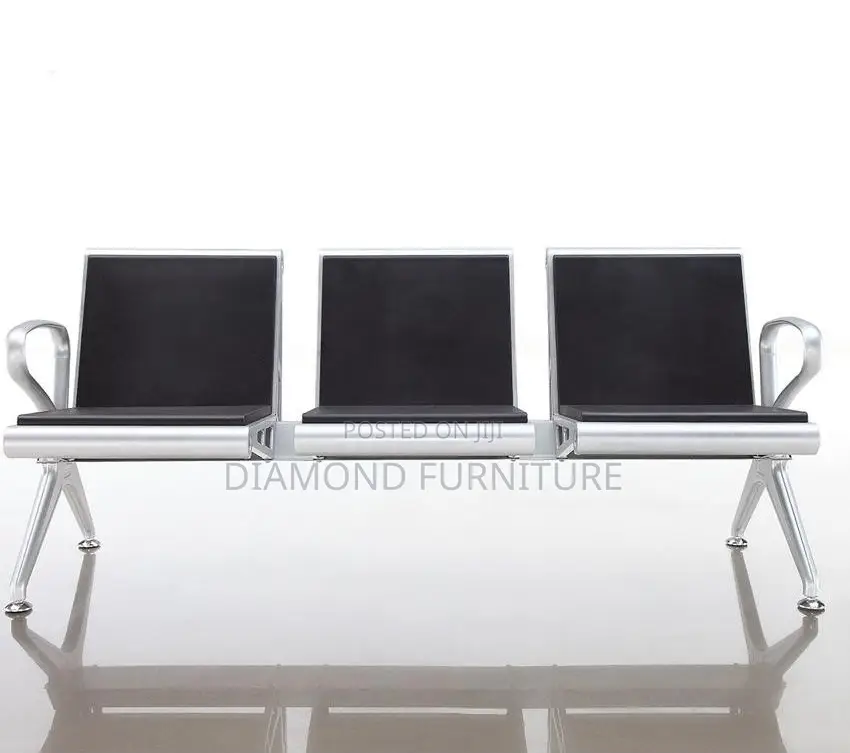 Office Furniture; Durable {3-Seater Padded} Office Waiting Chair Bench