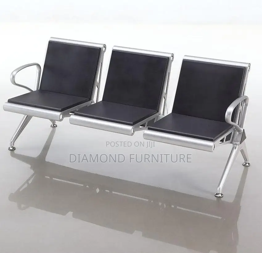 Office Furniture; Durable {3-Seater Padded} Office Waiting Chair Bench