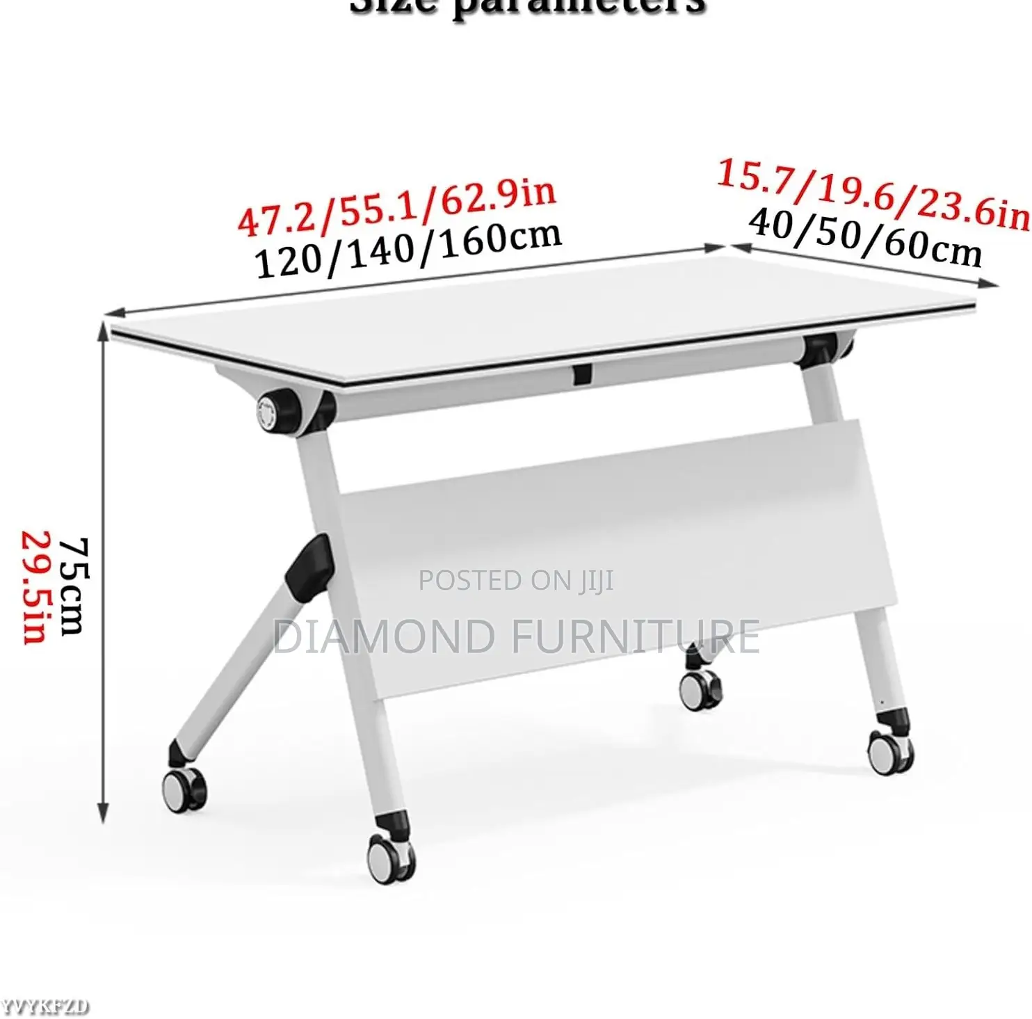 Office Furniture; Meec Portablefoldable Office Table With Smoothwheels