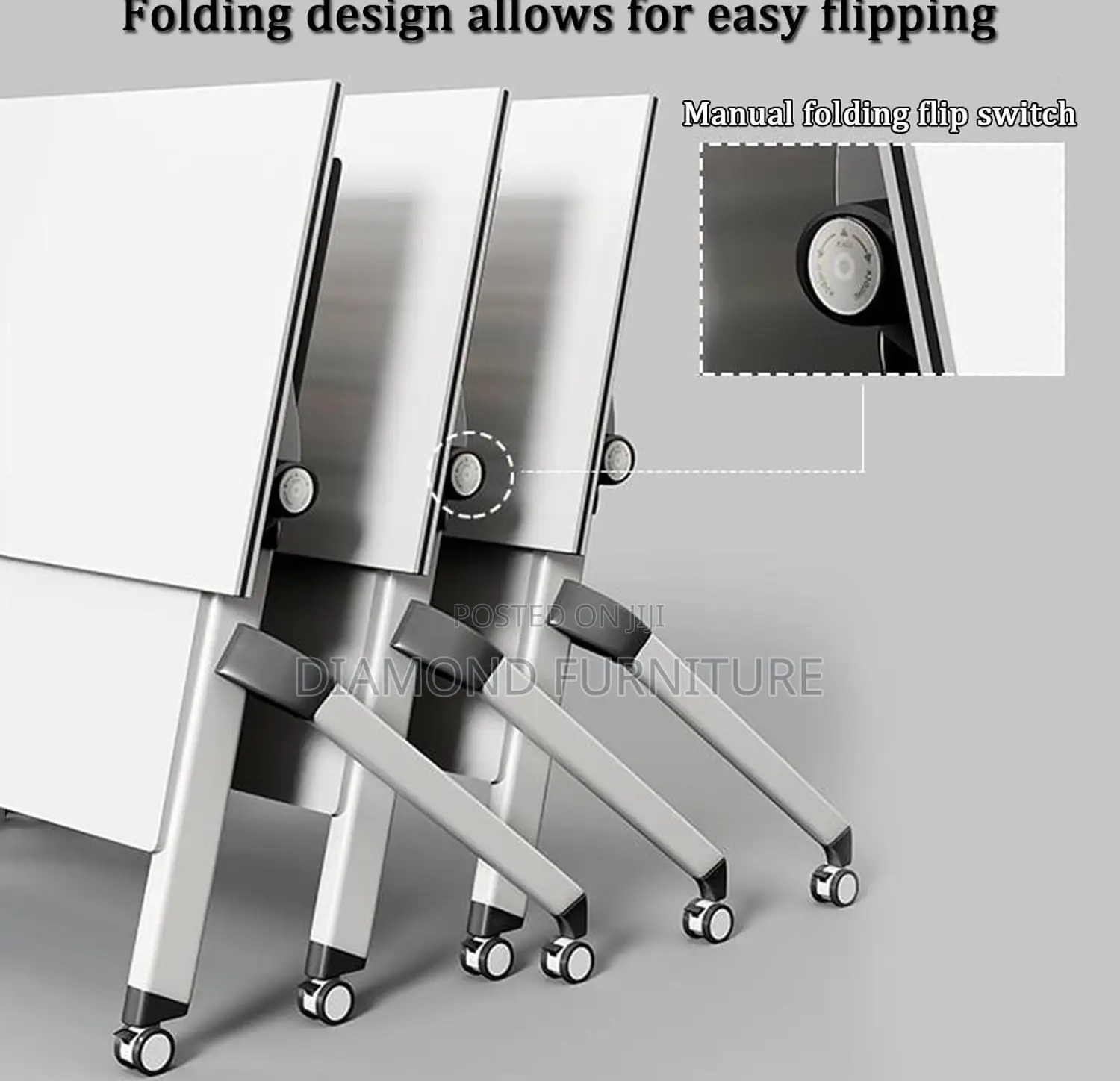 Office Furniture; Meec Portablefoldable Office Table With Smoothwheels
