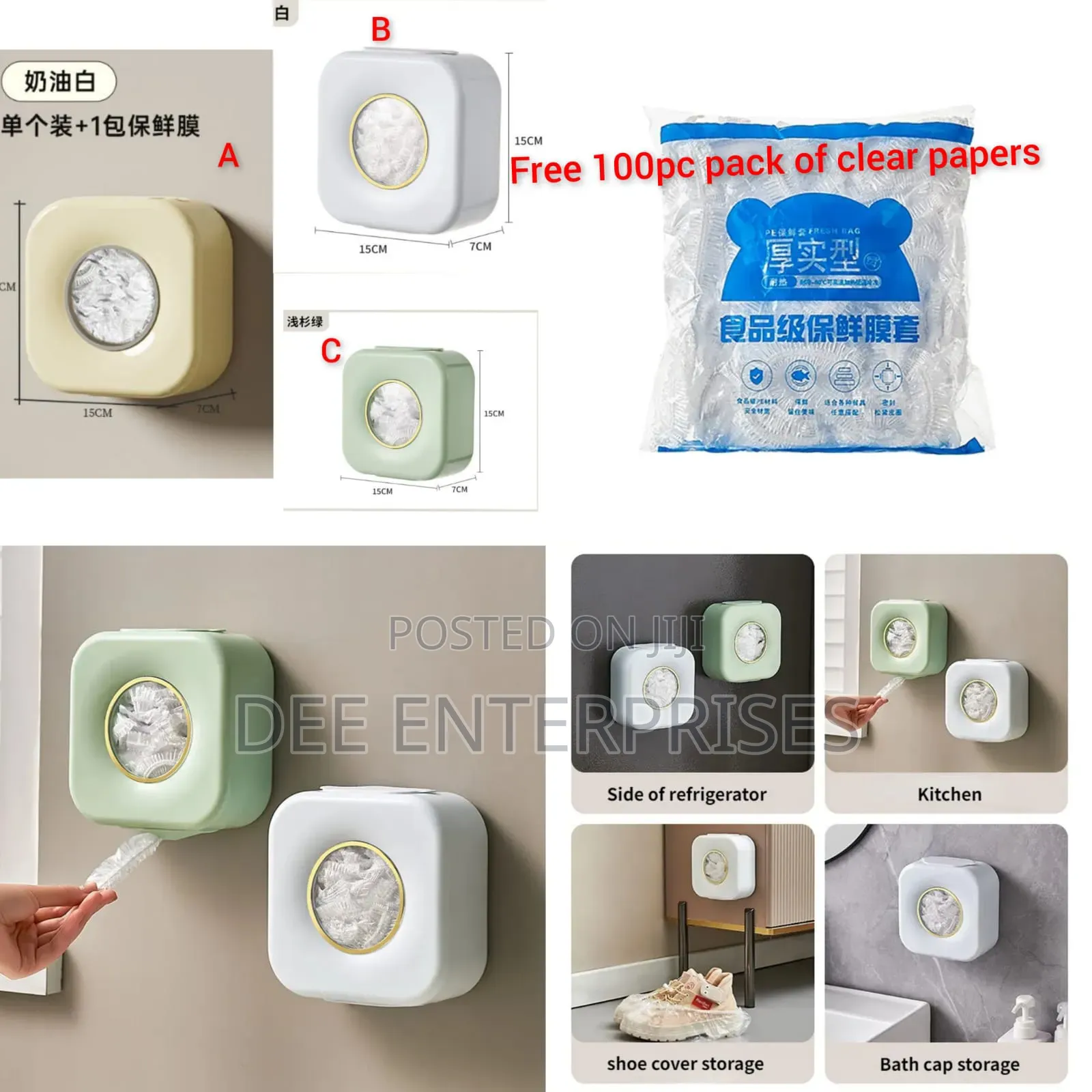 Wall Mounted Food Cover Clear Paper Storage Box