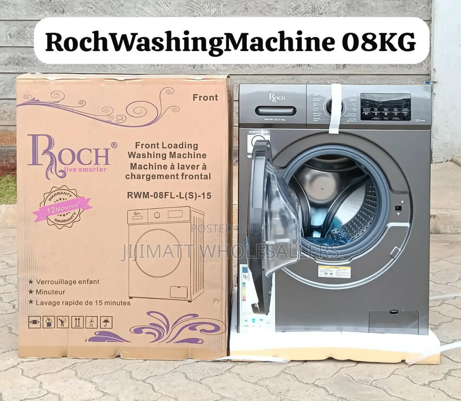 Roch 8kgs Washing Machine Front Load Washing Machine