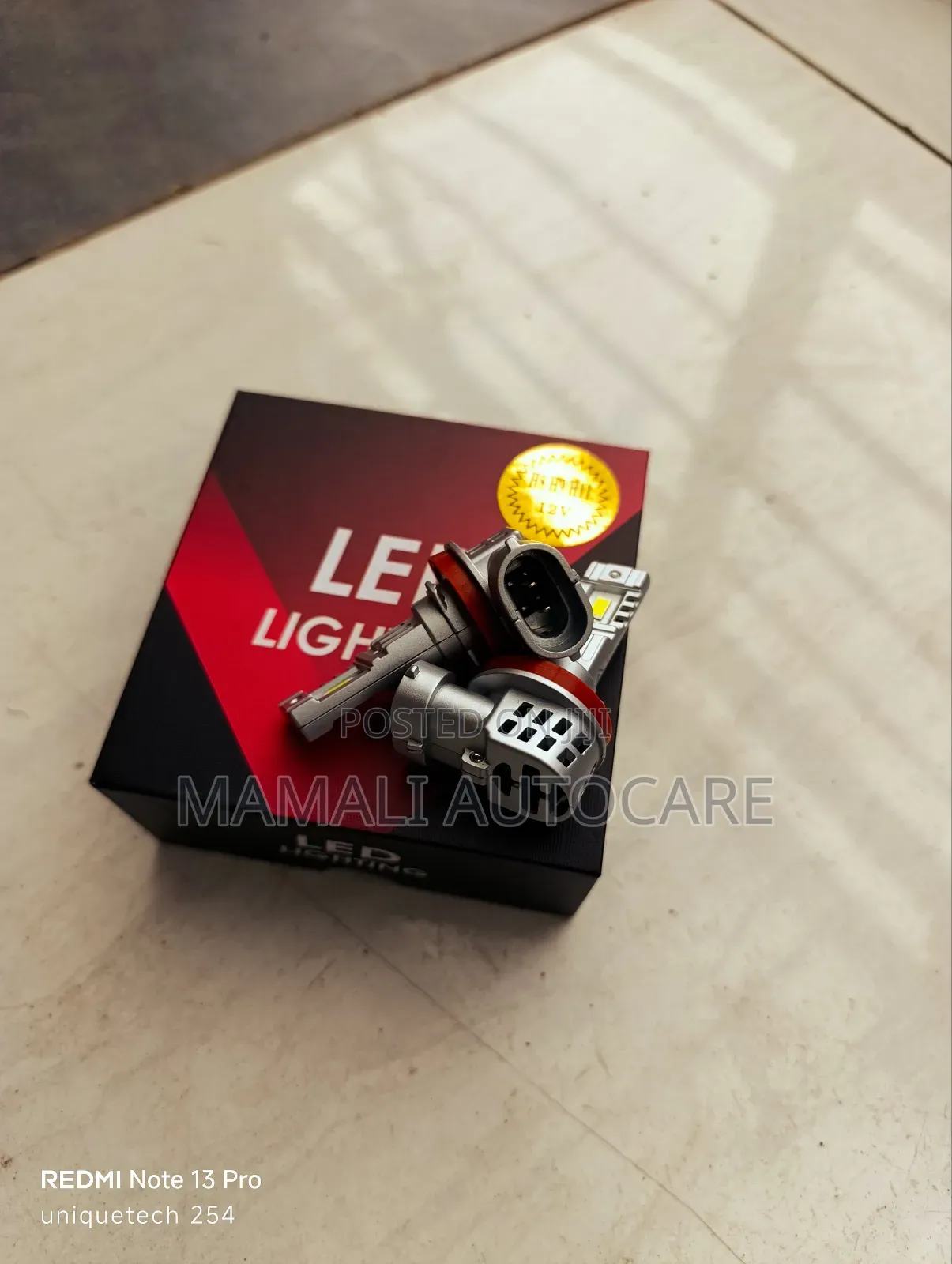 H11 Auto Led Bulb (L Shape) With Cooling Fan- 12v Universal