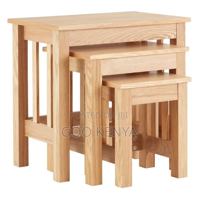Home Tables; Set of Wooden Nesting Coffee Tables for Living Room