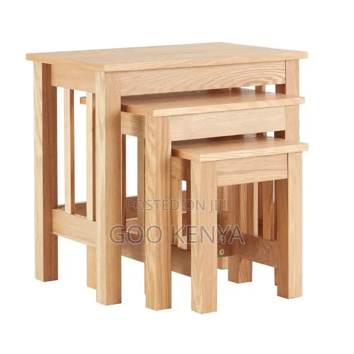 Home Tables; Set of Wooden Nesting Coffee Tables for Living Room