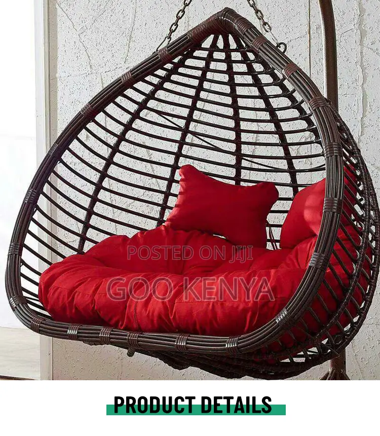 Outdoor Chair; 2-Seater Outdoor Hanging Swing Chair With Fabric Cover
