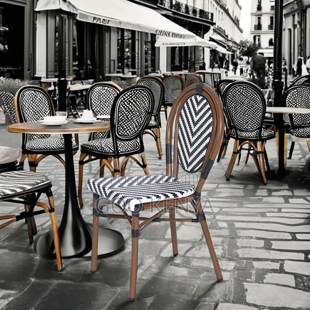 Garden Chair; Rattan Side Chair With Steel Frame for Indoor/Outdoor