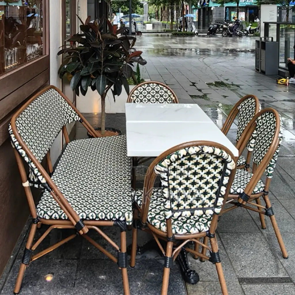 Garden Chair; Rattan Side Chair With Steel Frame for Indoor/Outdoor