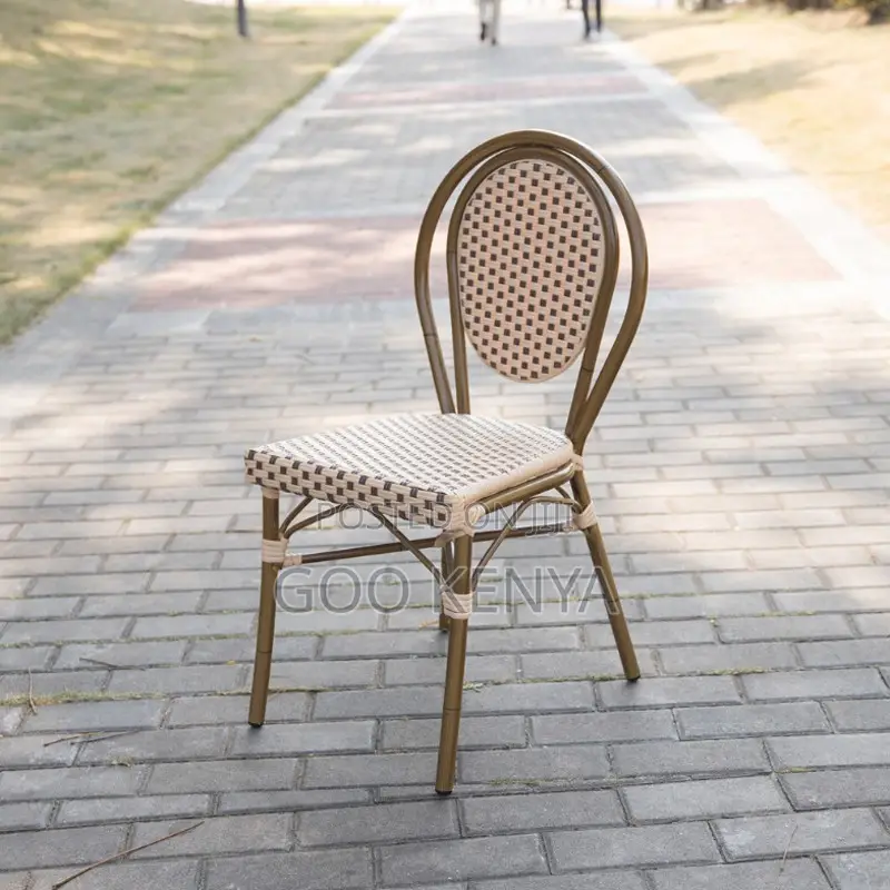 Home Chair; Rattan Patio Chair With Steel Frame for Dining