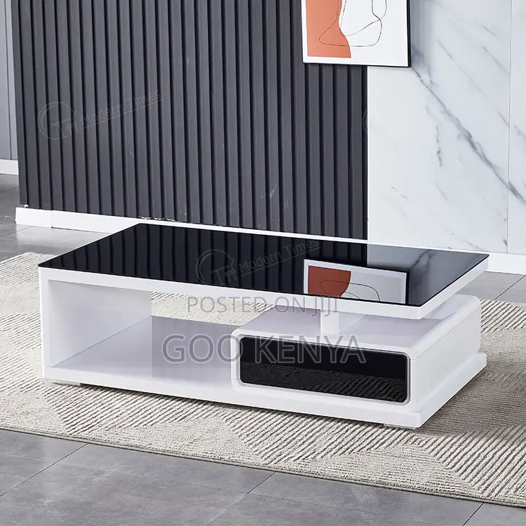 Home Table; Glass Top Coffee Table With Hidden Storage Drawers