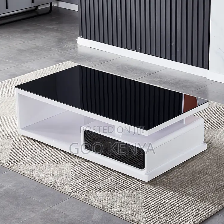 Home Table; Glass Top Coffee Table With Hidden Storage Drawers