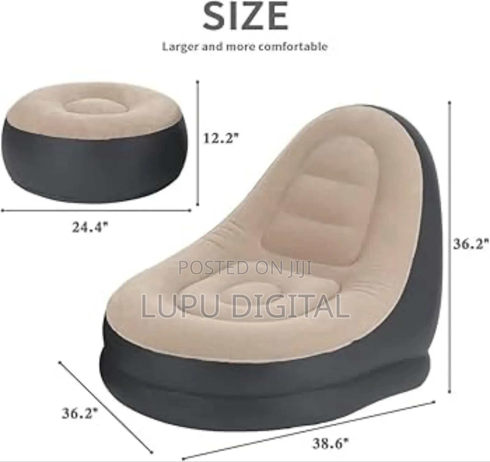 *Inflatable Sofa Seat With Foot Stool and Manual Pump