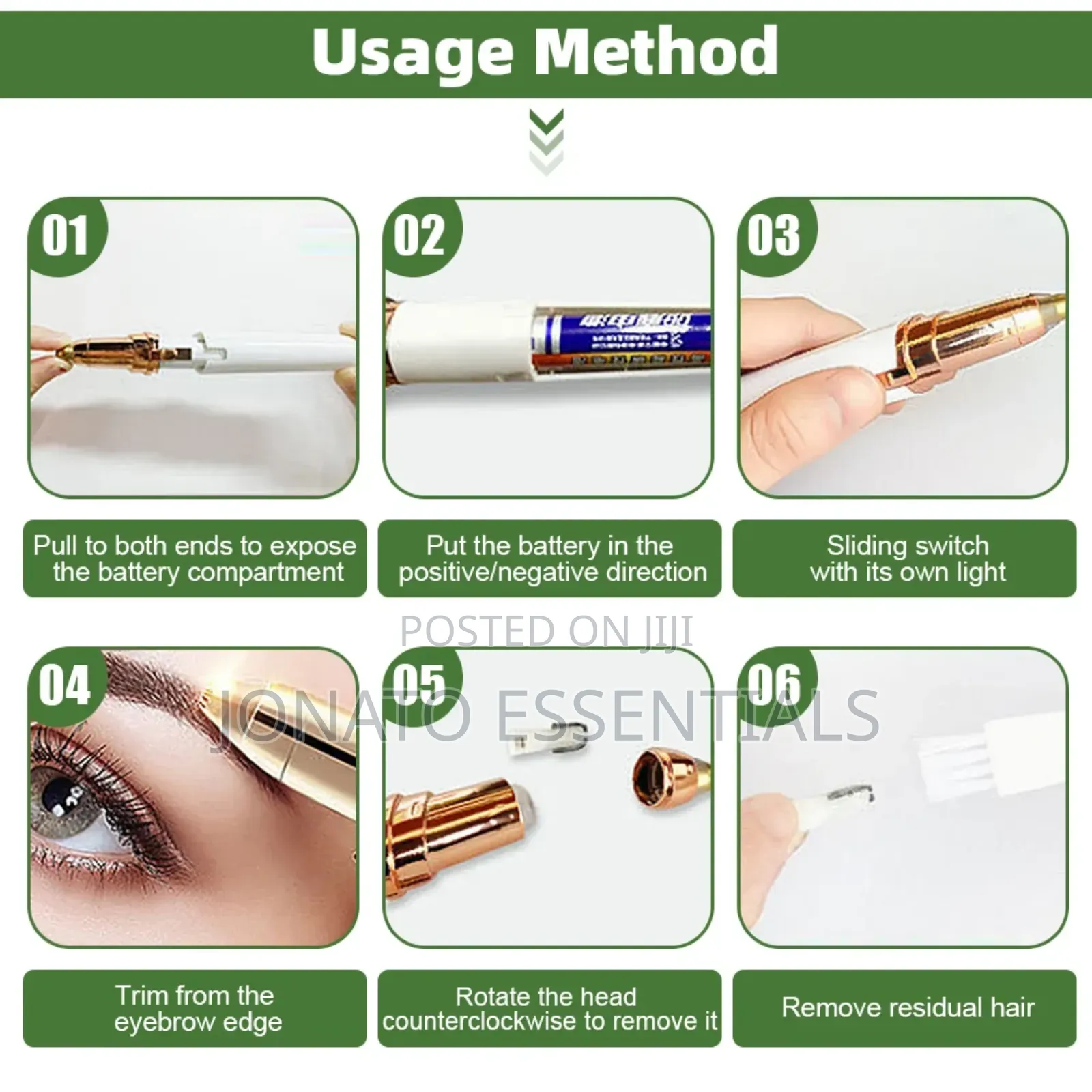 Electric Eyebrow Trimmer Pen Painless Facial Hair Remover Shaper