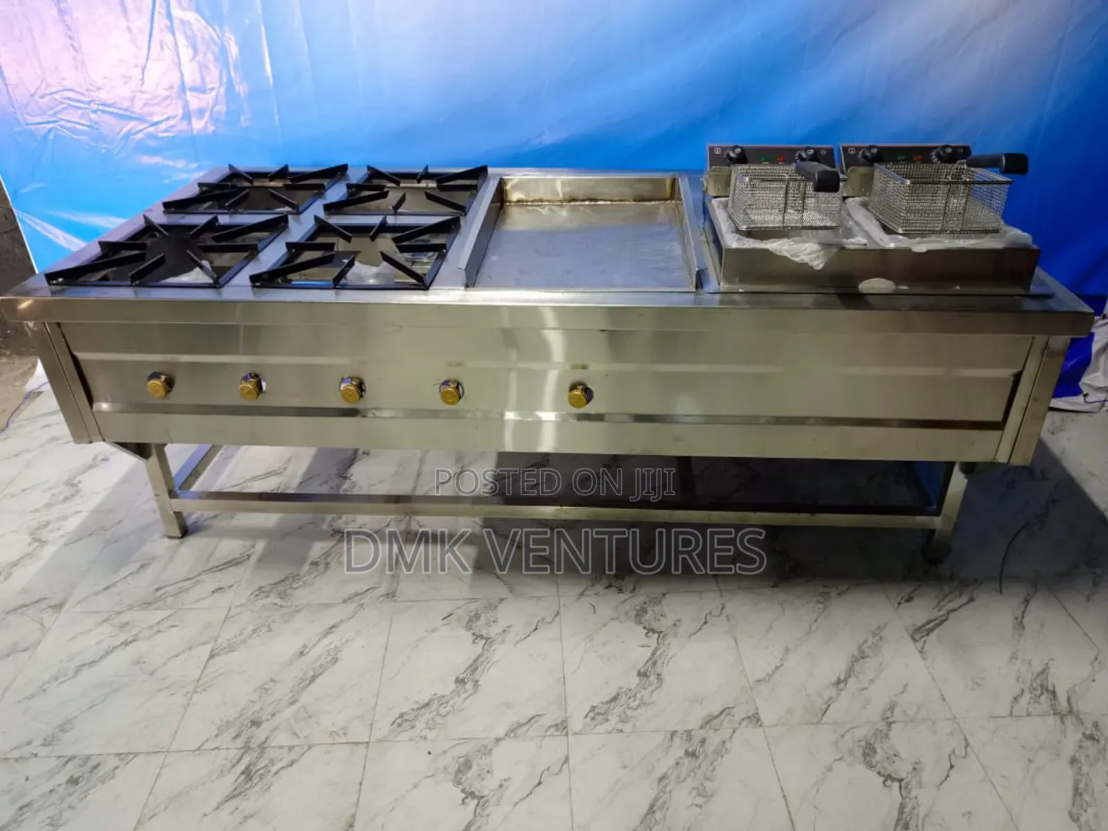 Elite Impressive Kitchen Stainless Four Burners Combined Cooker