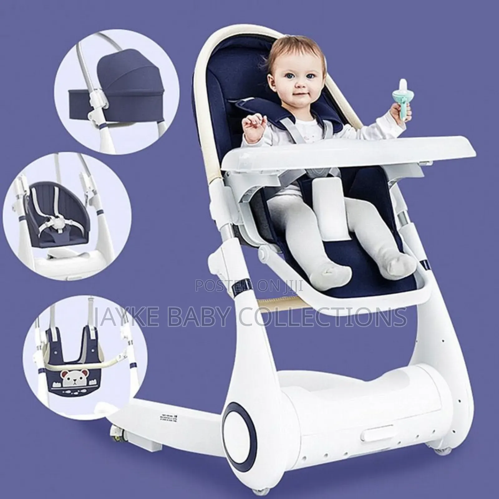 4-in-1 Convertible Baby High Chair With Accessories