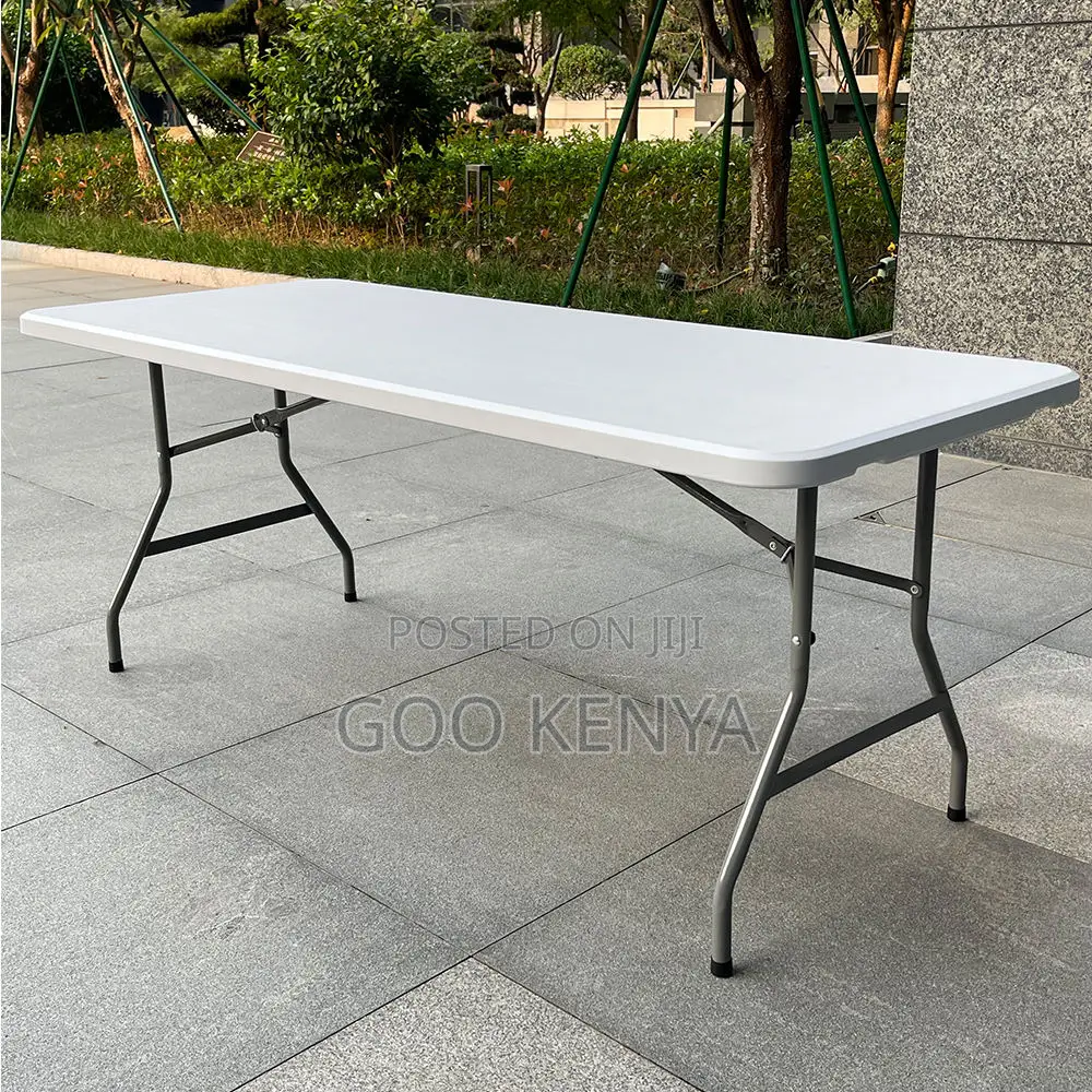 Home Dining Table; Portable Folding Outdoor White Table Plastic Design