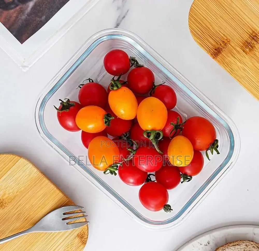 3pcs Glass Bowl Storage Containers With Bamboo Lid