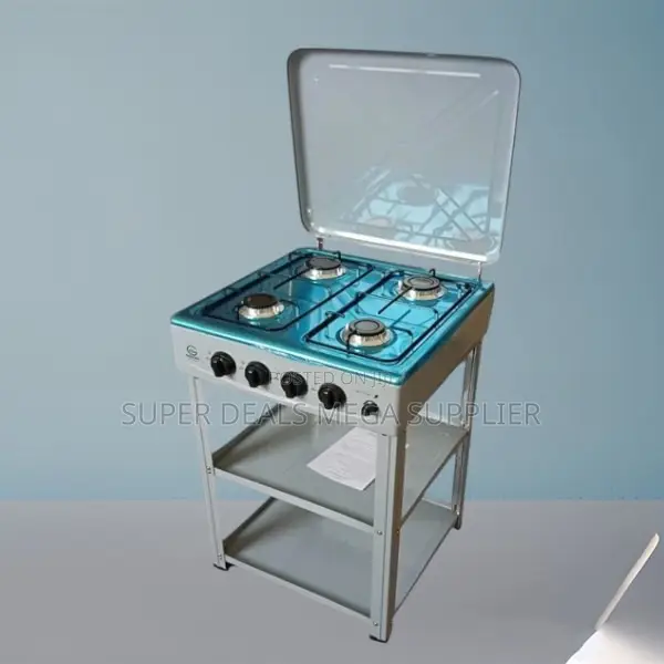 Eurochef Full Gas Standing Cooker With Shelves Durable Design