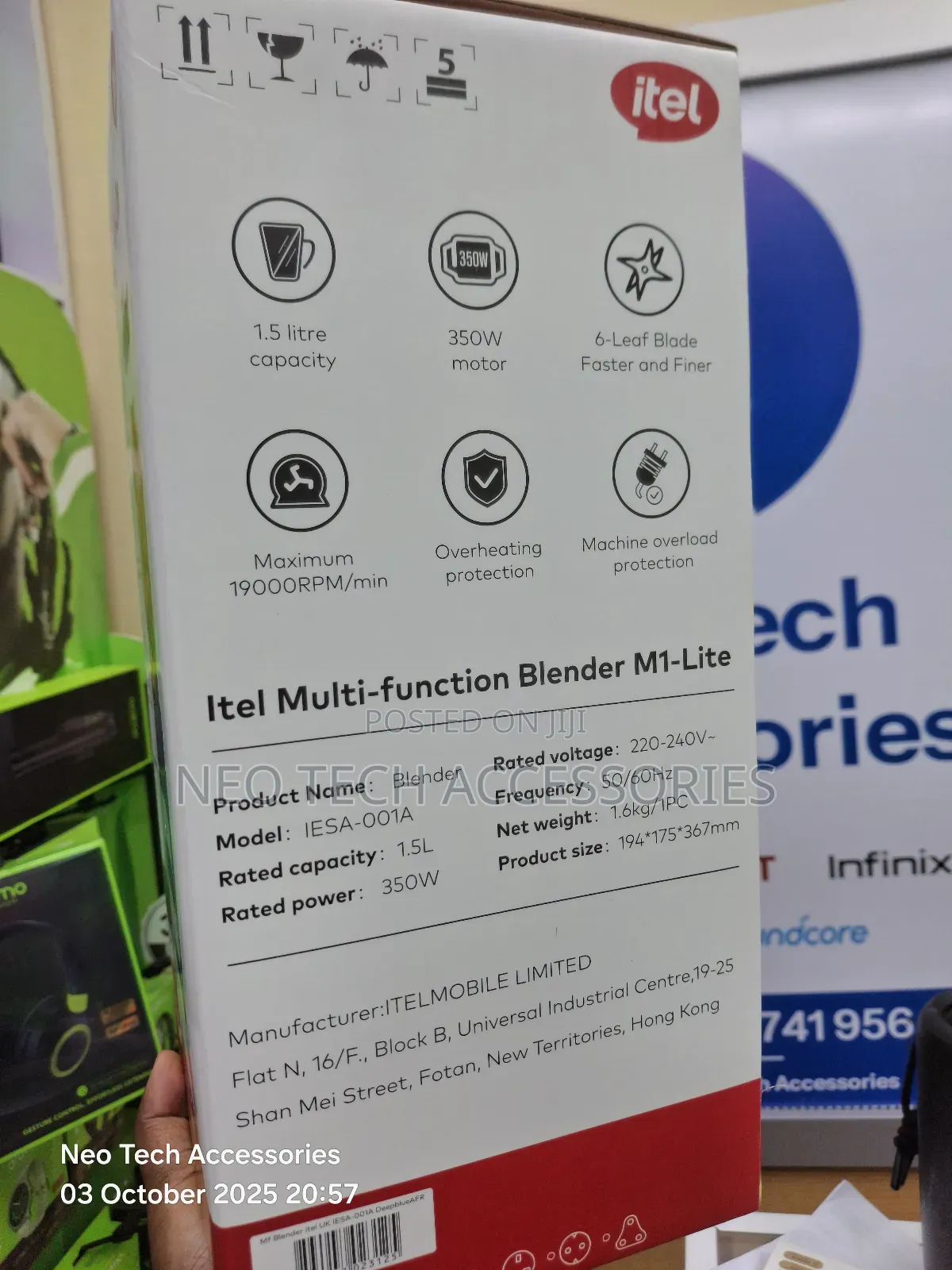 Itel 2 In1 Blender M1 Lite (1.5l)