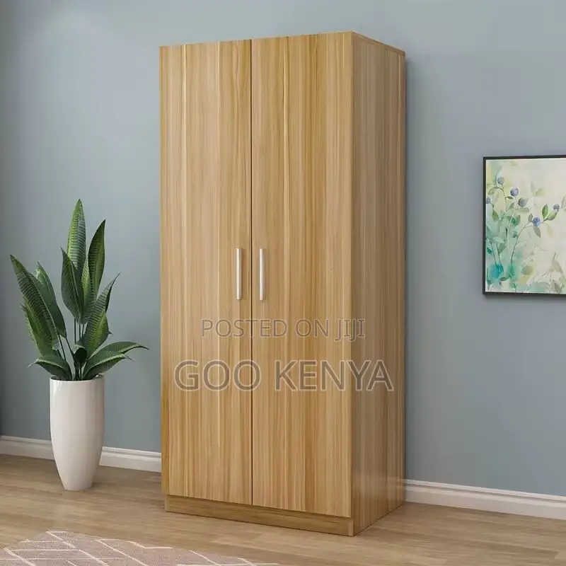 Home Wardrobe; Durable Wooden 2-Door Closet for Home Storage