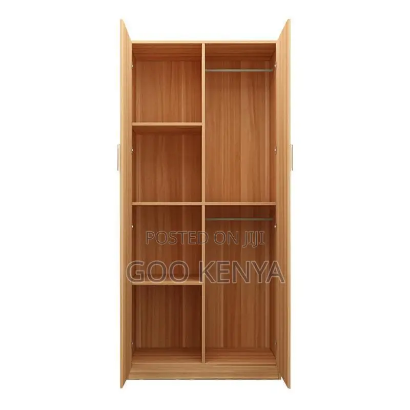 Home Wardrobe; Durable Wooden 2-Door Closet for Home Storage