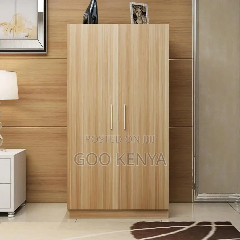 Home Wardrobe; Durable Wooden 2-Door Closet for Home Storage