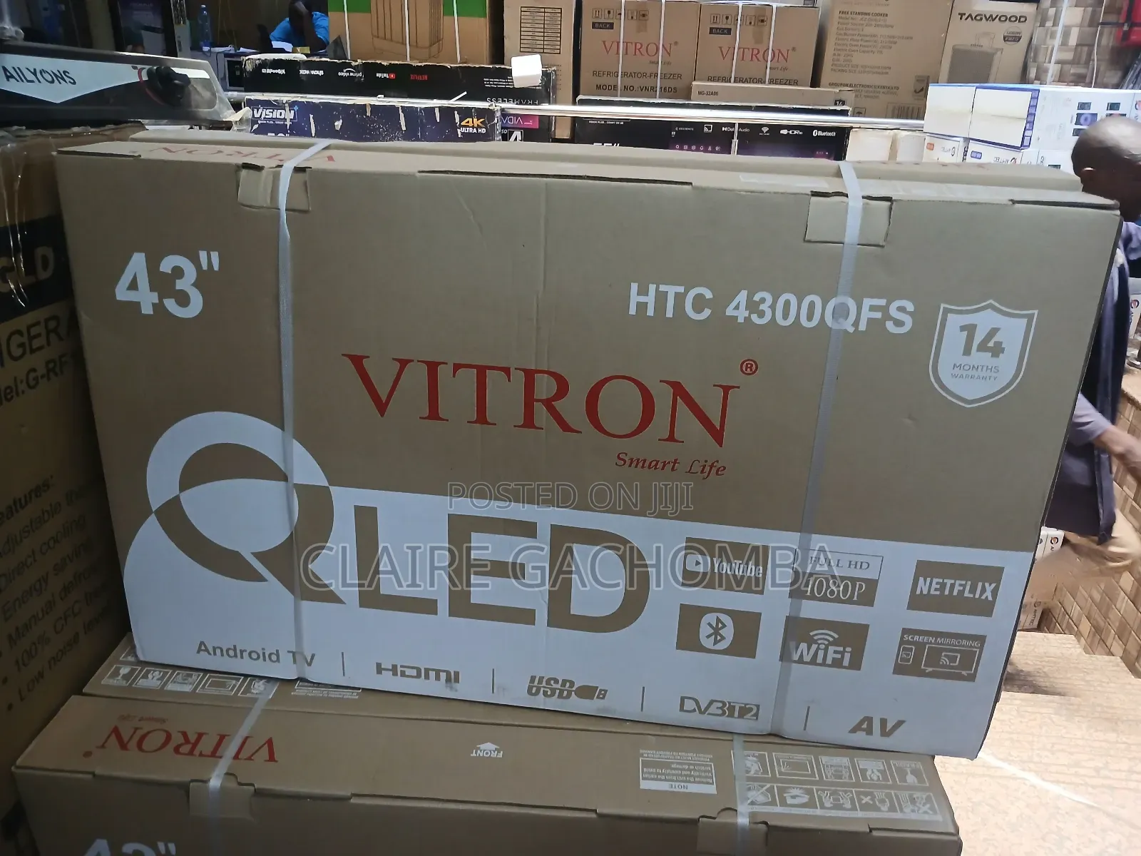 Vitron Htc4300qfs 43 Inch Qled Tv FHD Smart Android Tv,Bluetooth
