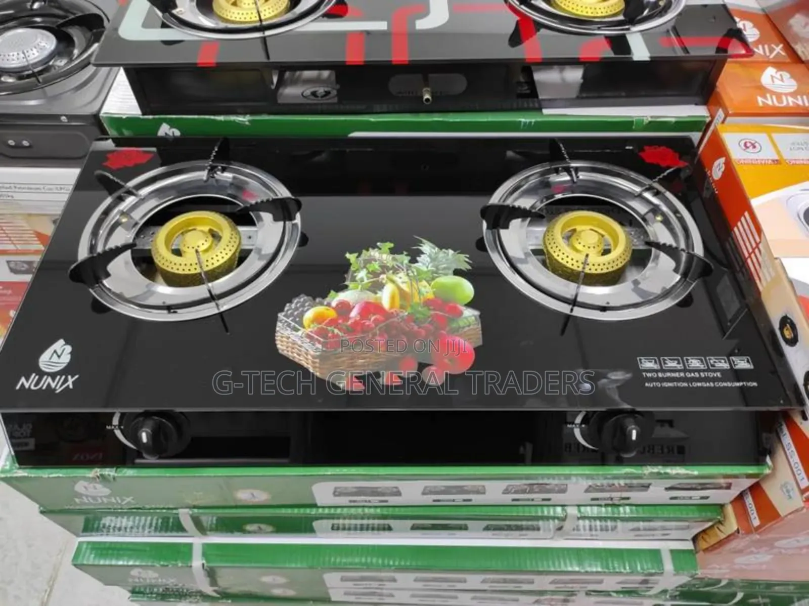 Nunix Glass Top Pulse Ignition 2burner Gas Stove