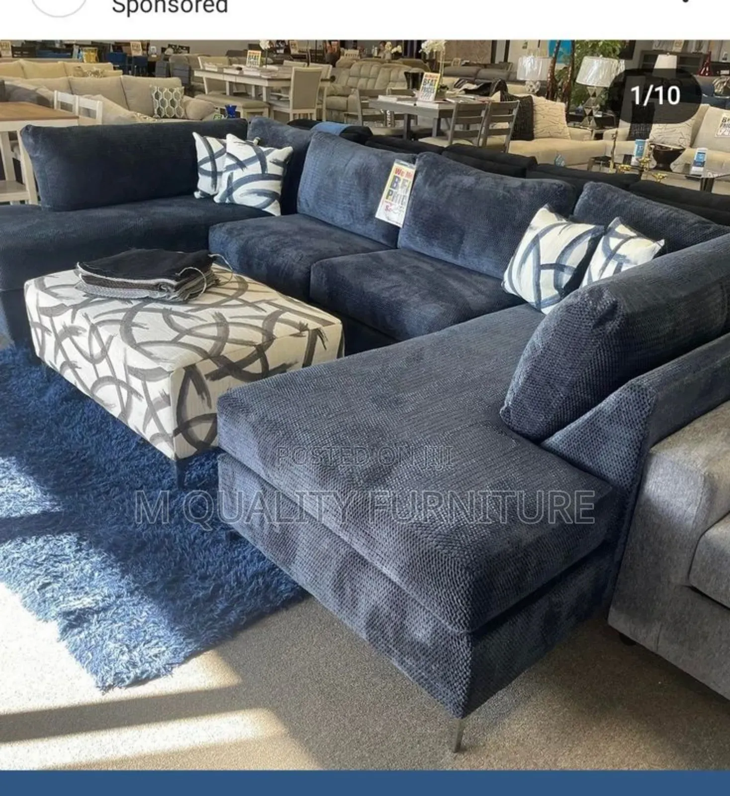 Black U Shaped Sofas