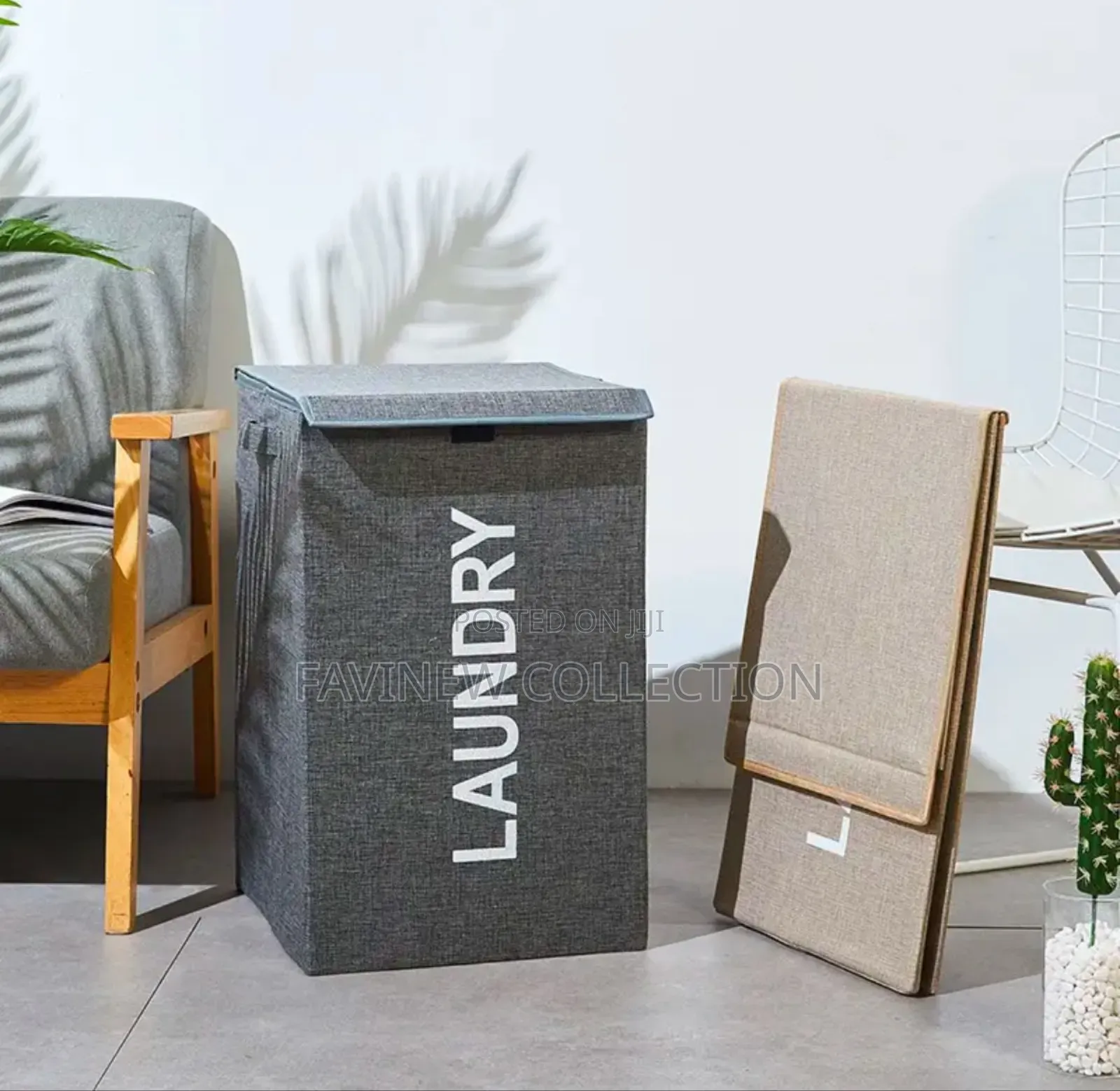Large Capacity Foldable Laundry Basket With Lid and Handles