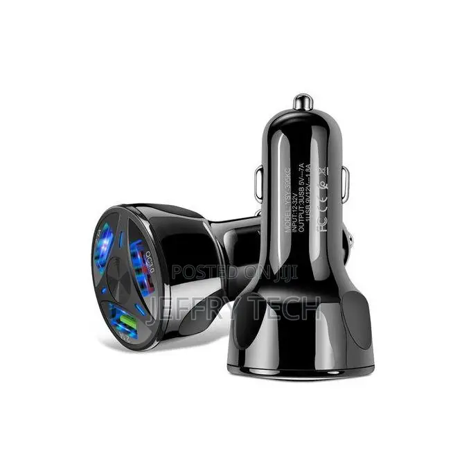 Three Usb Port Qc 3.0 Car Fast Quick Charger