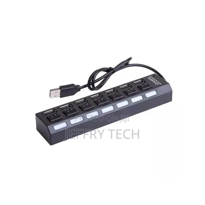 7 Usb 2.0 Ports Hub Splitter Adapter With Switches