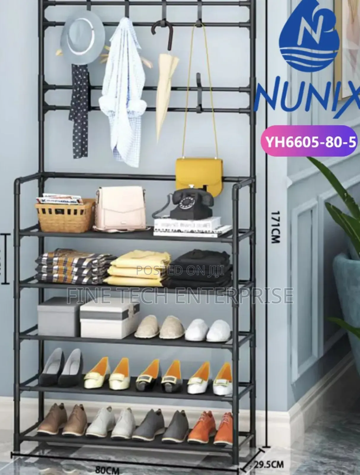 Nunix All-in-1 Shoe Rack/Coat Rack/Cap Scarf Bag Cloths Hanger