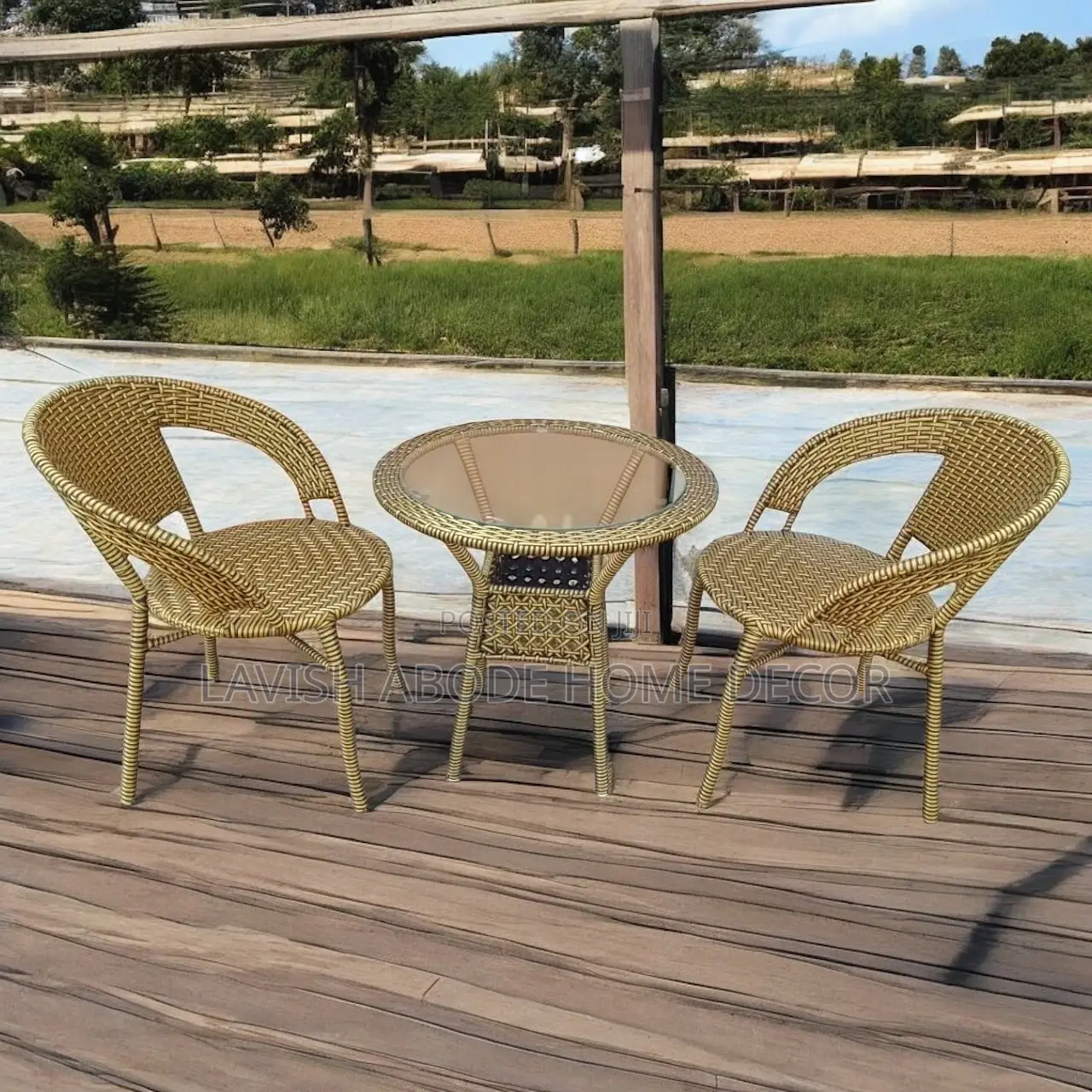 Outdoor Furniture Set for Garden Balcony Outdoor - 2 Chair 1 Table