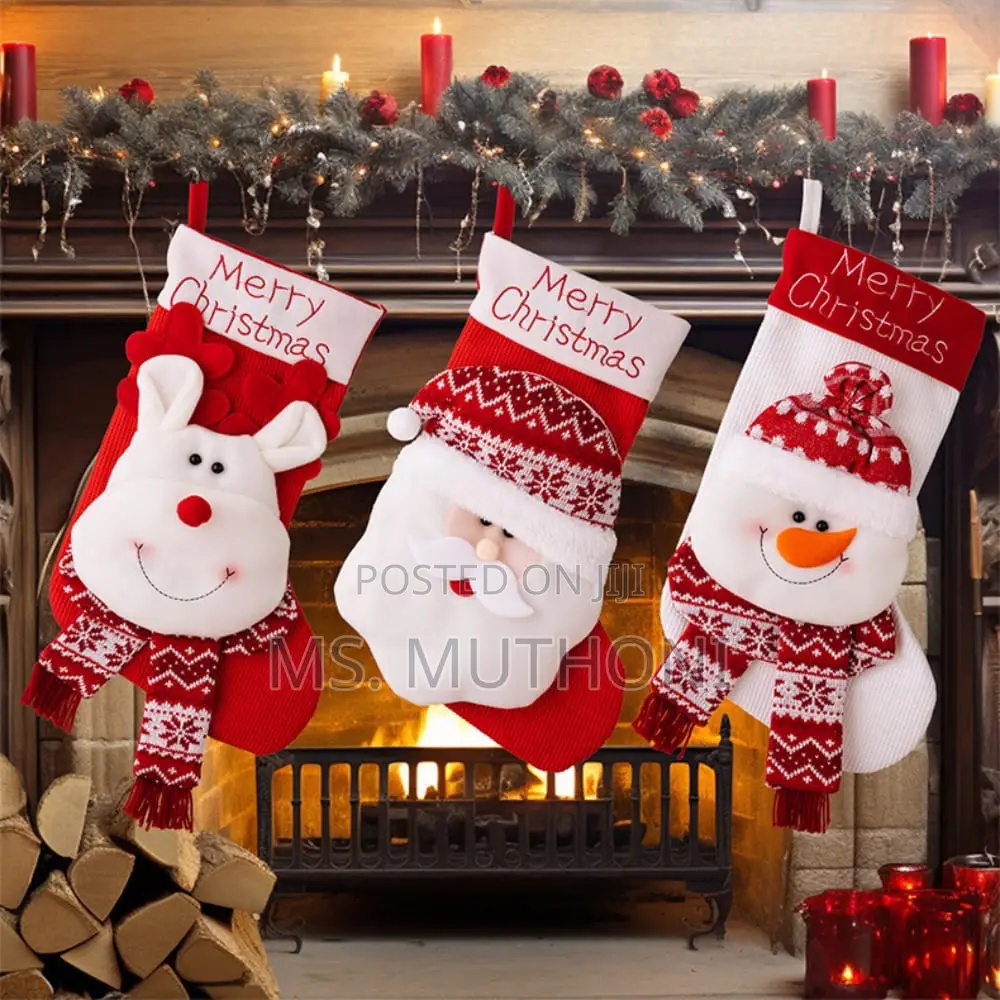Decorative Large Santa Snowman Elk Stockings