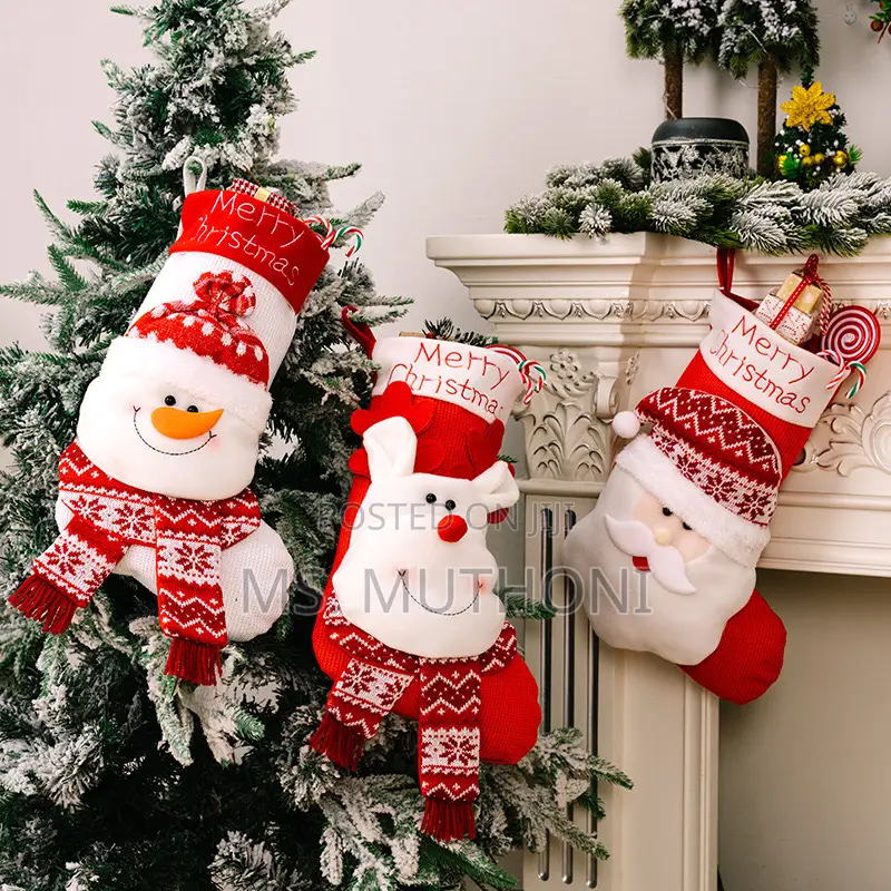 Decorative Large Santa Snowman Elk Stockings