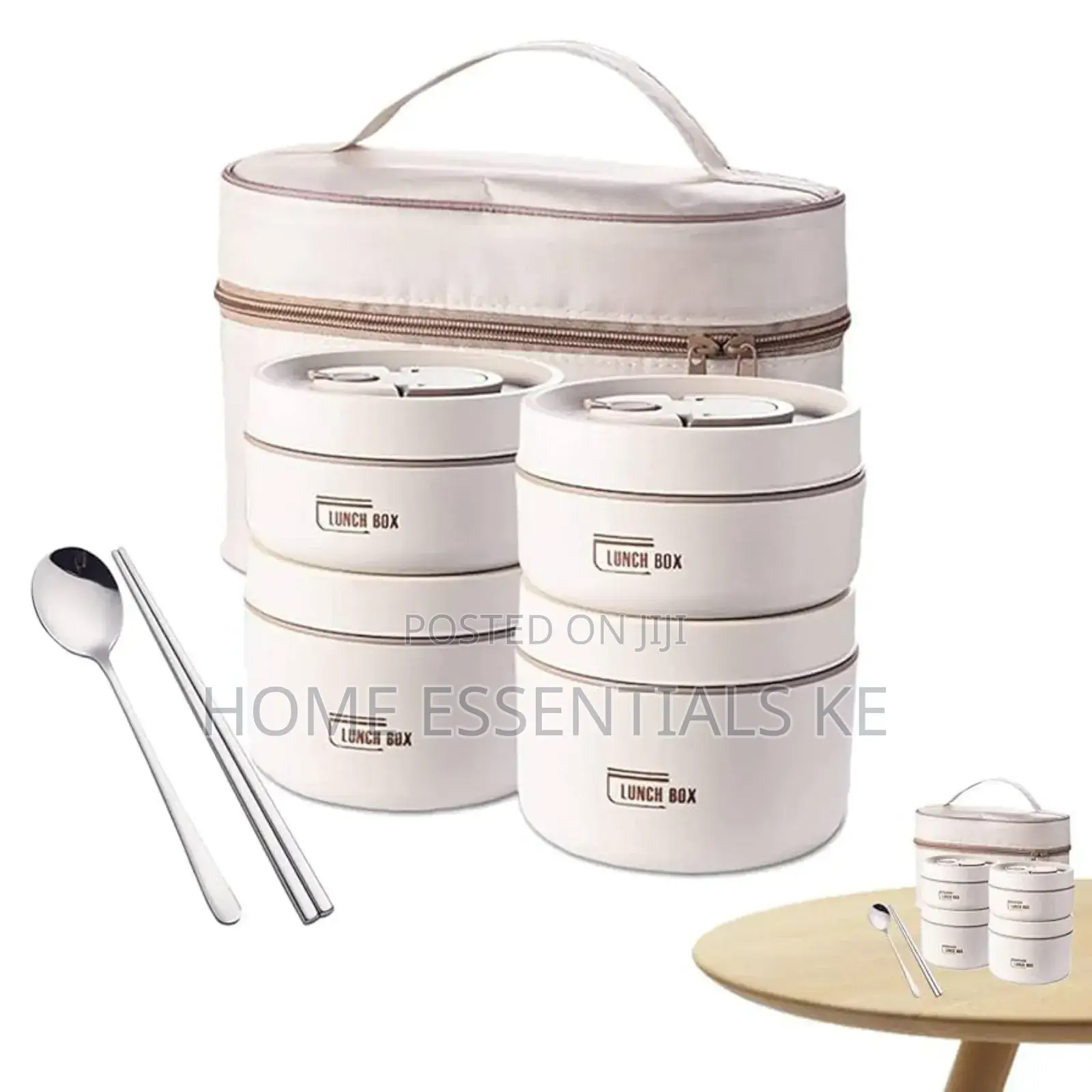 600mlx2; 400ml×2 4in1 Lunch Box Bag Plus Cutlery/Tiffin Set