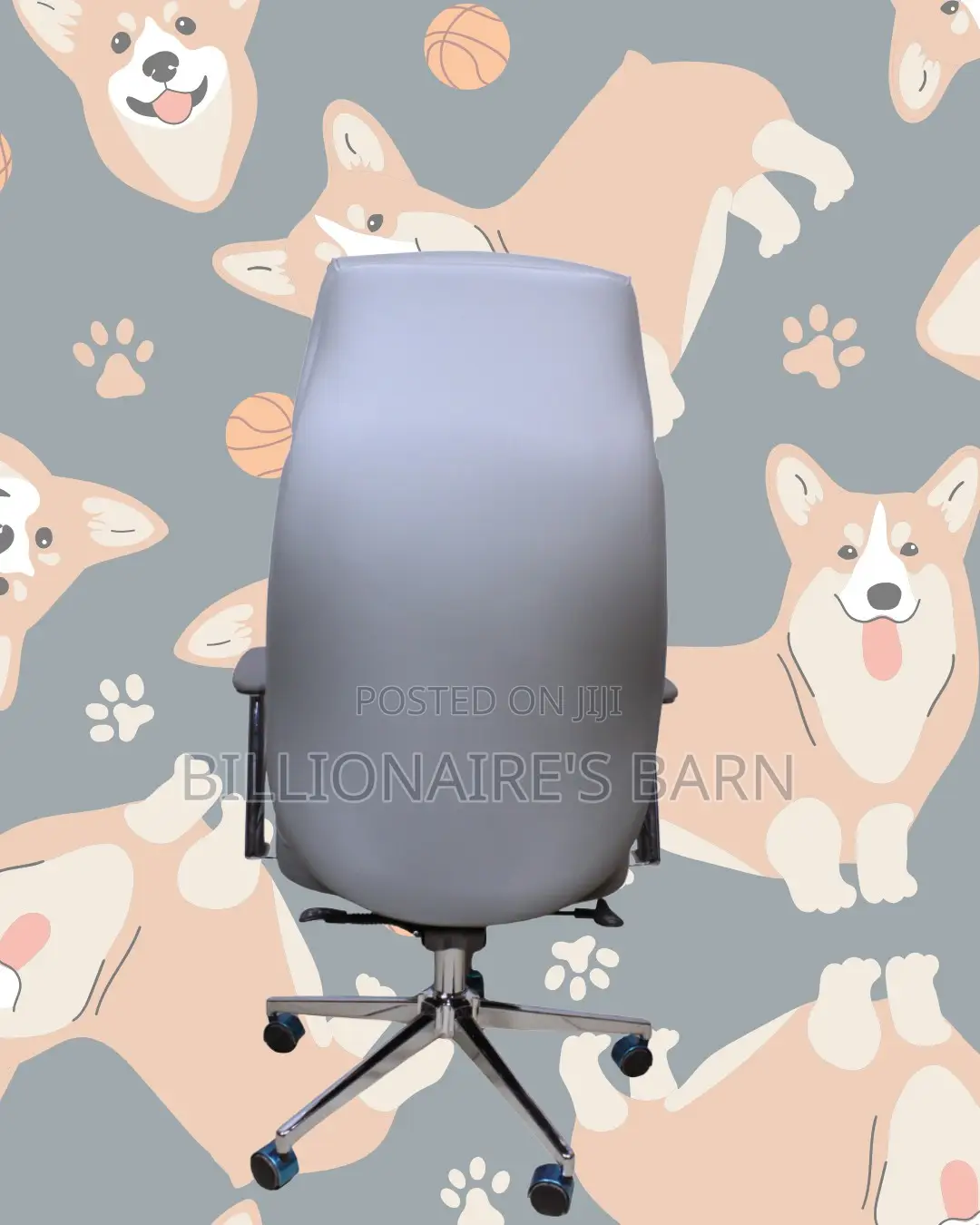 Space-Saving Grey Executive Leather Office Chair | Lumbar Support