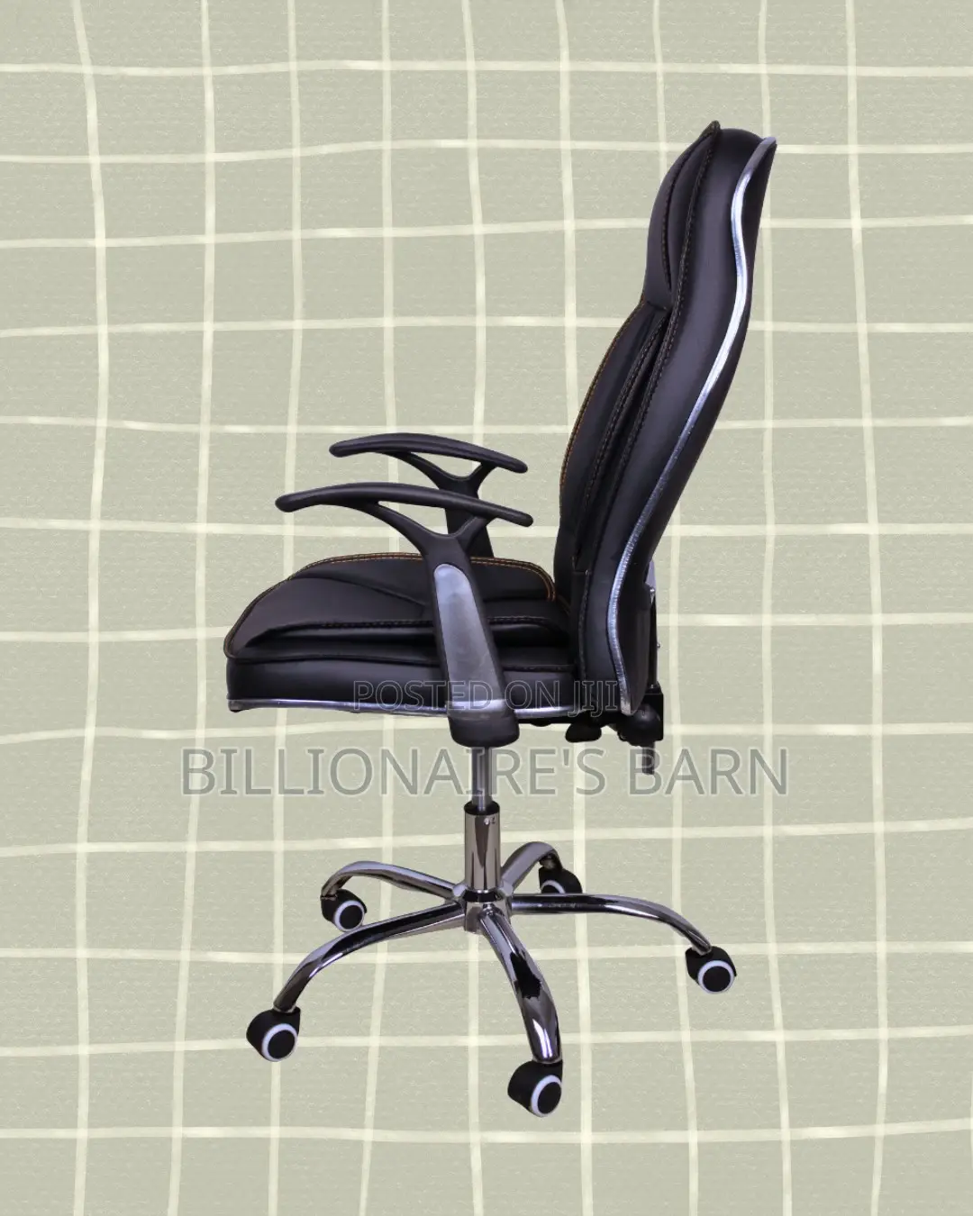 High-Back Executive Leather Office Chair | Swivel Base