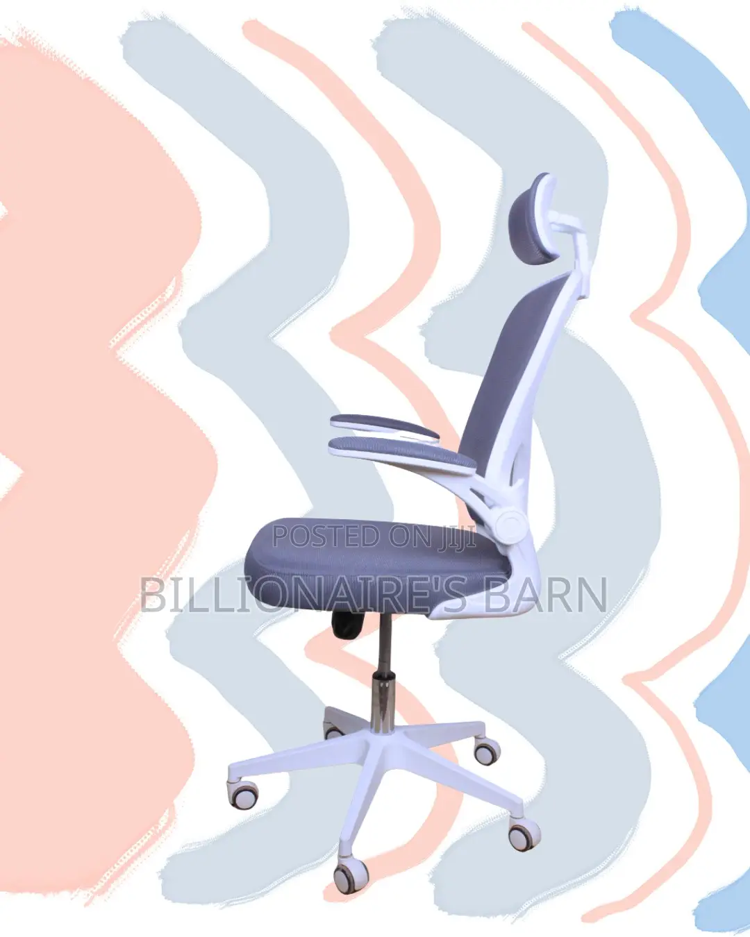 White Ergonomic Office Chair | Imported Swivel Base