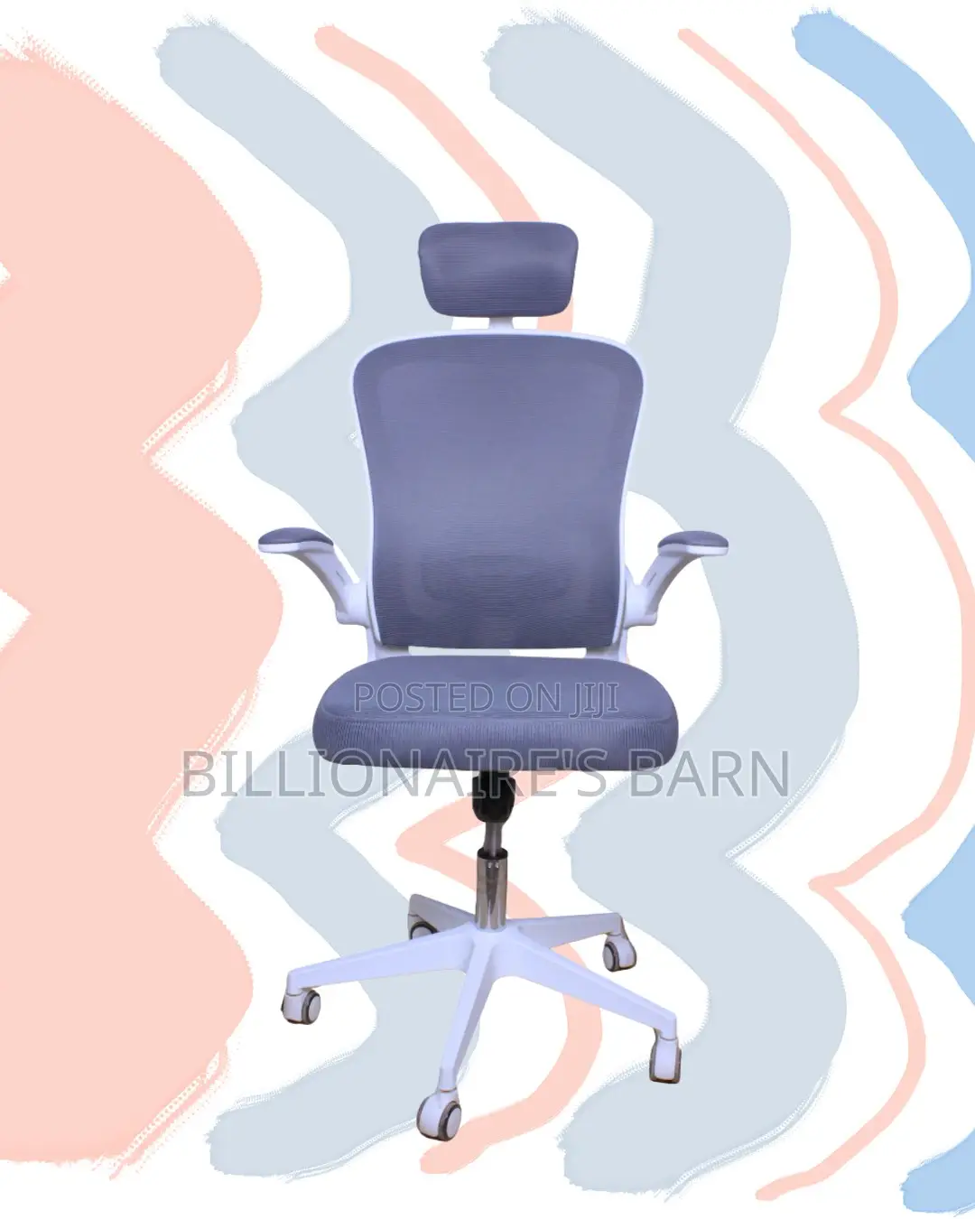 White Ergonomic Office Chair | Imported Swivel Base