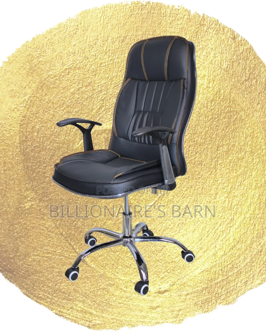Executive Leather Office Chair | Heavy-duty Swivel Base