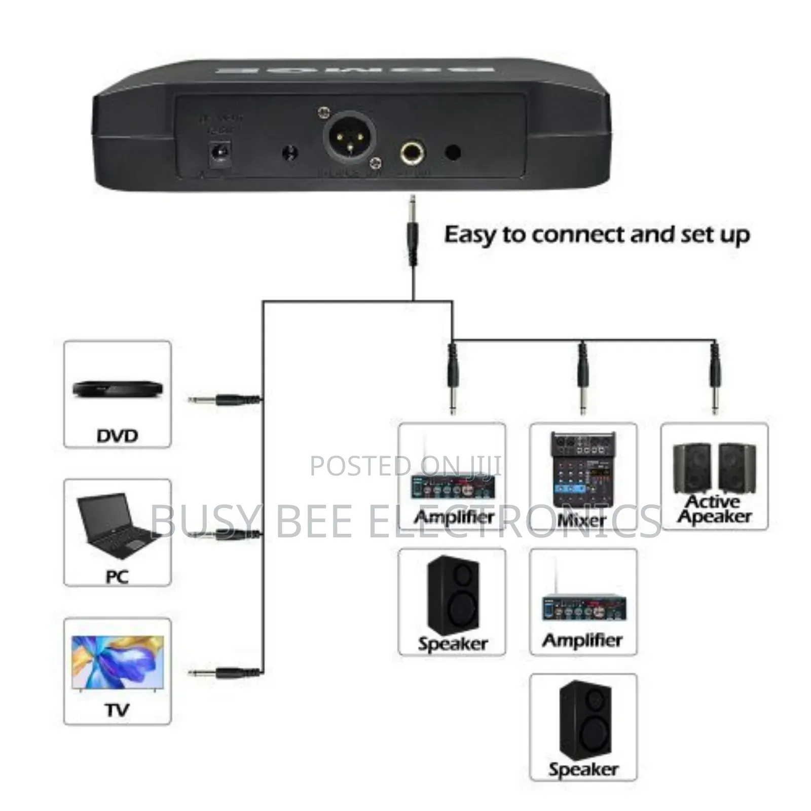 Bomge 4-Channel Dynamic Wireless Microphone System