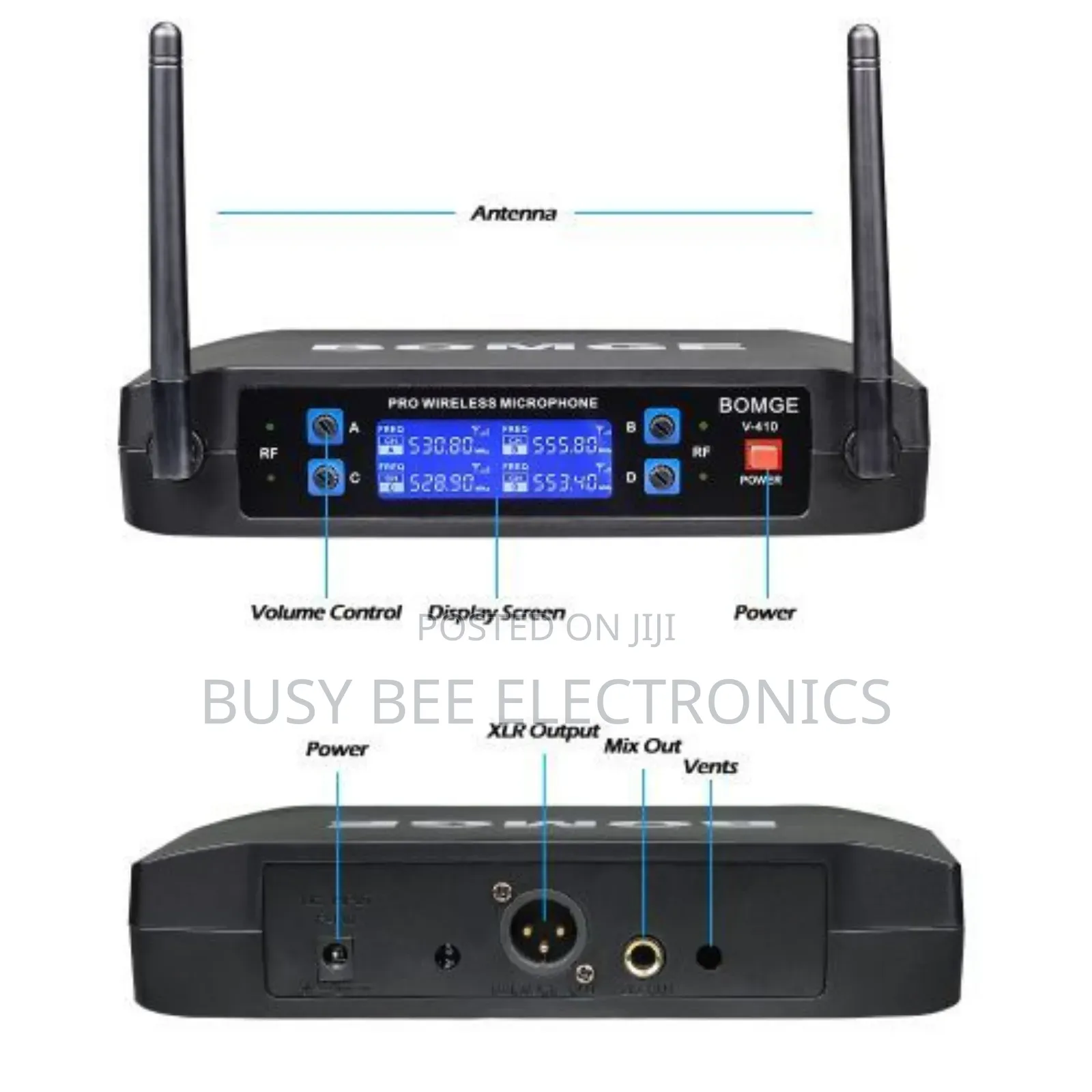 Bomge 4-Channel Dynamic Wireless Microphone System