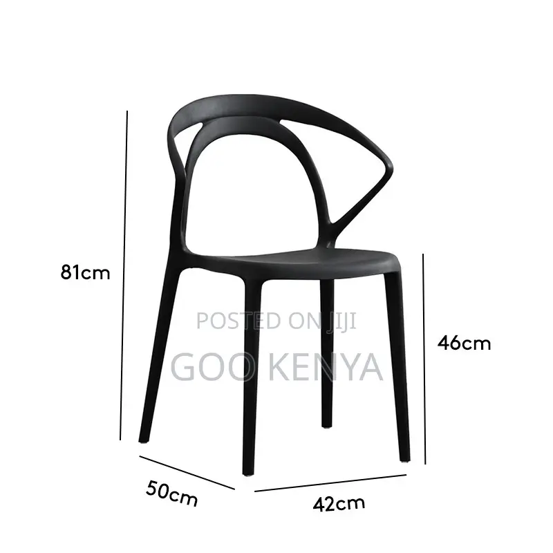 Outdoor Chair; Stackable Plastic Chair With Armrests for Outdoor Use