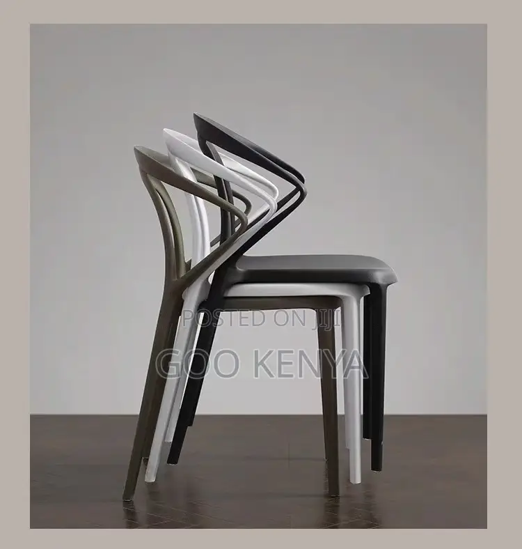 Outdoor Chair; Stackable Plastic Chair With Armrests for Outdoor Use