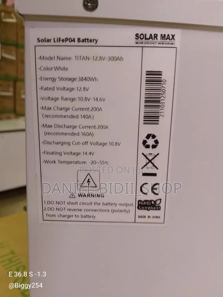Durable Lithium Backup Battery 300ah Lifepo4 3840kwh
